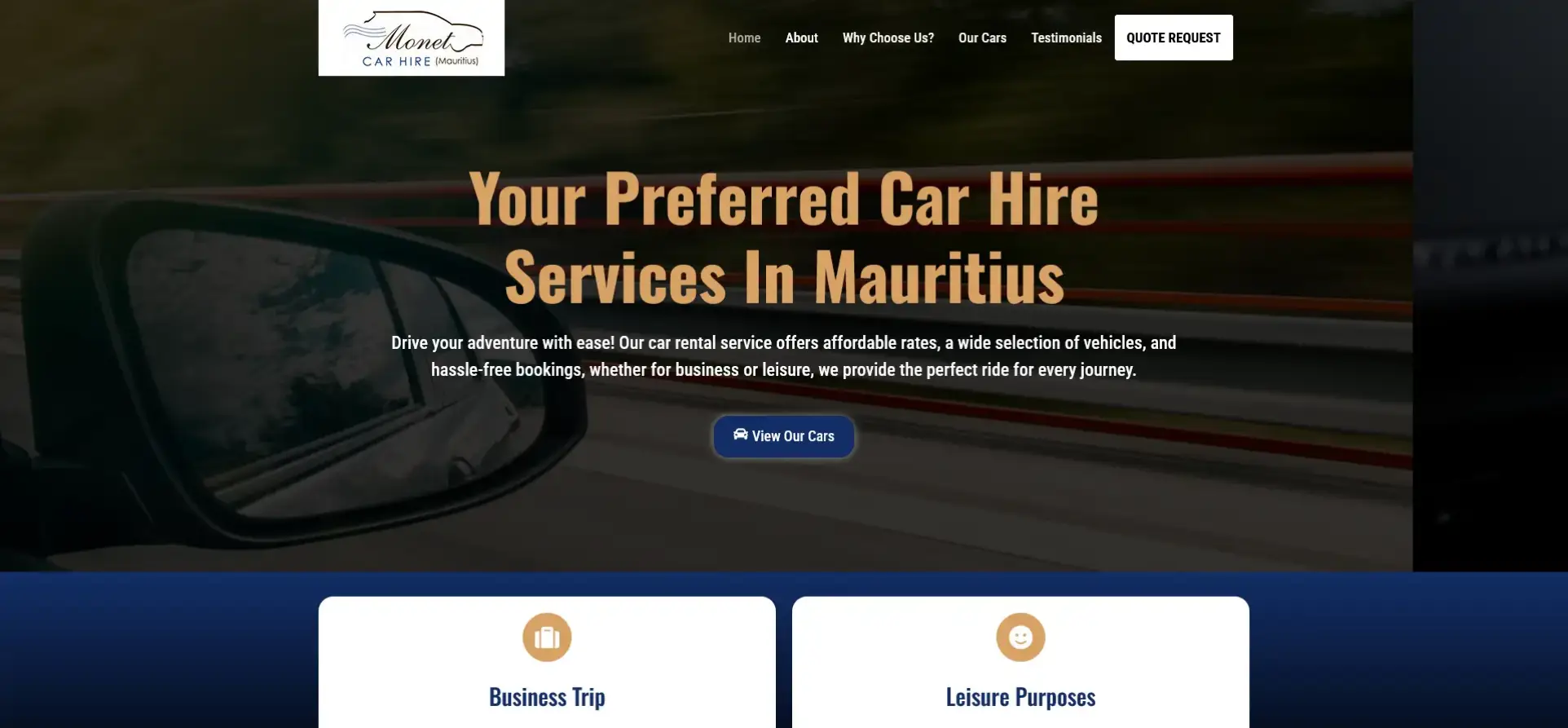 Monet Car Hire website